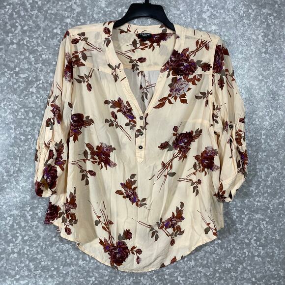 torrid Tops - Torrid Pale Yellow Earthtones Floral Harper Blouse - 1 (1X) - Women's Plus Size